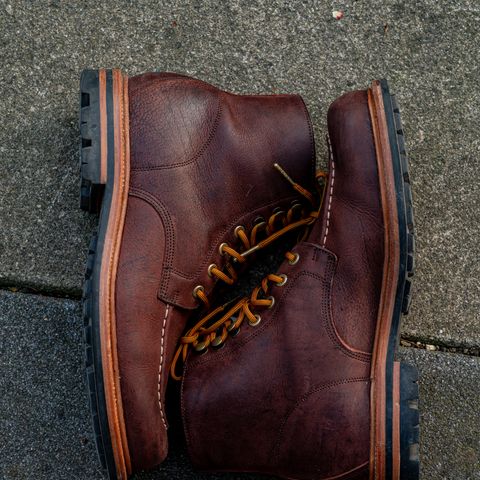 Grant Stone Brass Boot in C.F. Stead Dark Burgundy Kudu