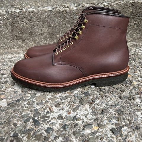 Alden Plain Toe Boot in Dark Brown Pegasus Calf