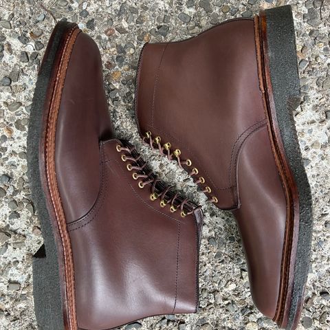 Alden Plain Toe Boot in Dark Brown Pegasus Calf