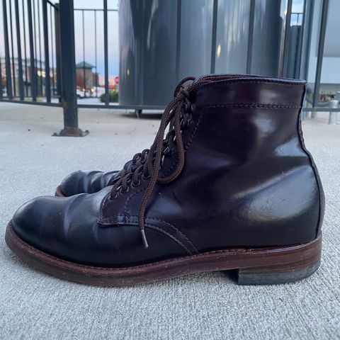 Alden Plain Toe Boot in Horween Color 8 Shell Cordovan