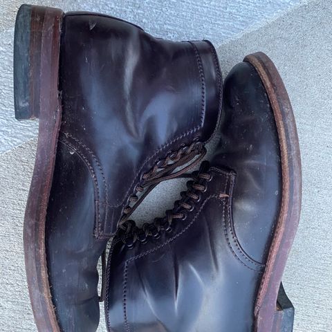 Alden Plain Toe Boot in Horween Color 8 Shell Cordovan