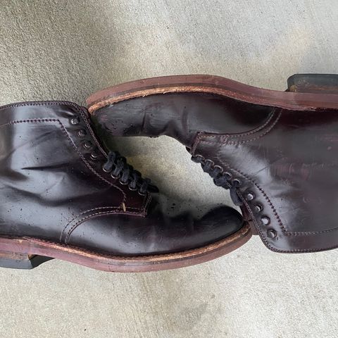 Alden Plain Toe Boot in Horween Color 8 Shell Cordovan