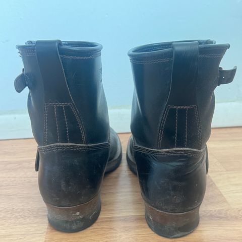 The Flat Head Engineer Boots in Black Japanese Cordovan Horsehide