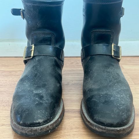 The Flat Head Engineer Boots in Black Japanese Cordovan Horsehide