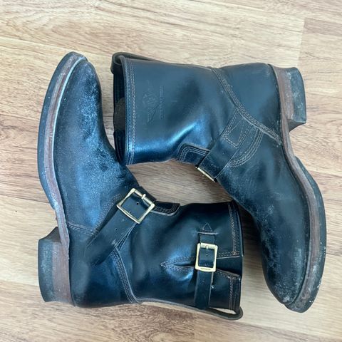 The Flat Head Engineer Boots in Black Japanese Cordovan Horsehide