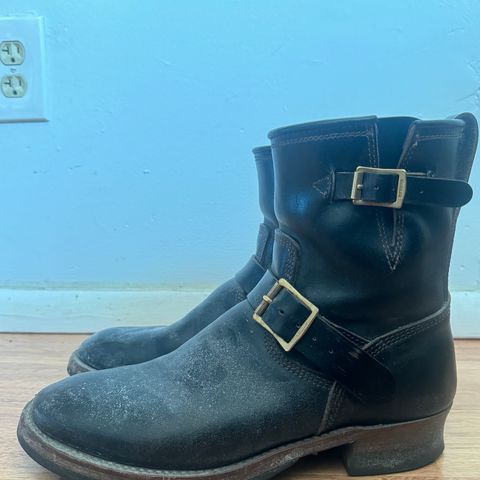The Flat Head Engineer Boots in Black Japanese Cordovan Horsehide