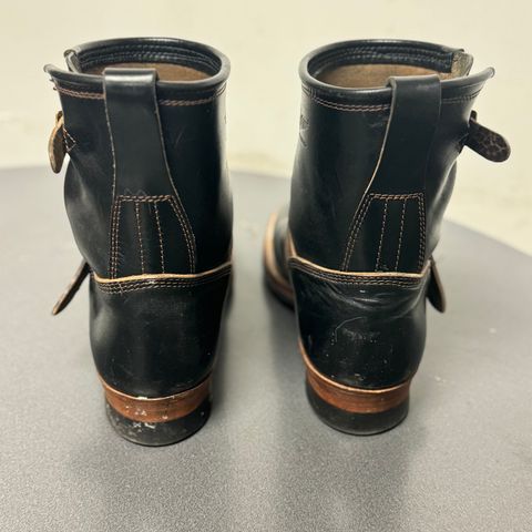 The Flat Head Engineer Boots in Black Japanese Cordovan Horsehide
