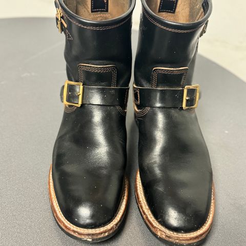 The Flat Head Engineer Boots in Black Japanese Cordovan Horsehide