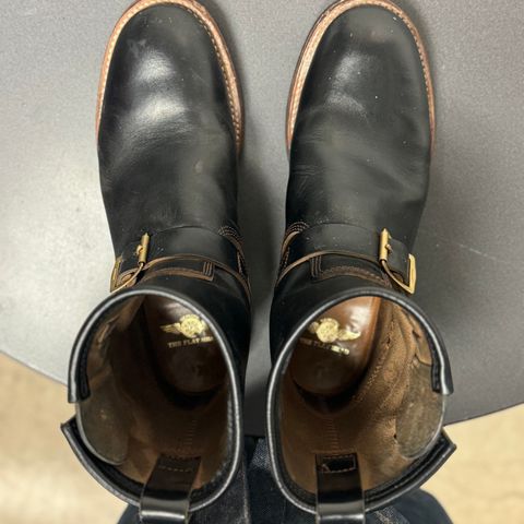 The Flat Head Engineer Boots in Black Japanese Cordovan Horsehide