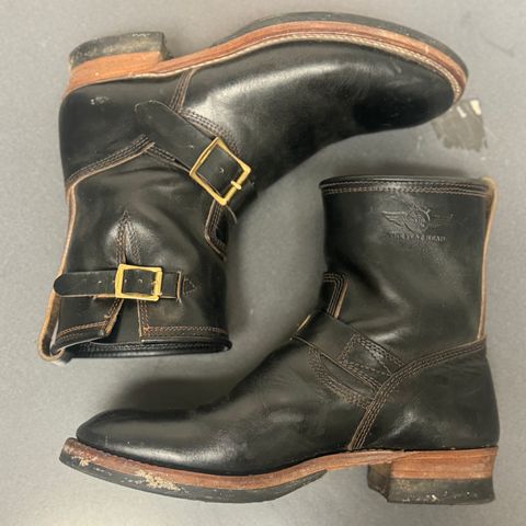 The Flat Head Engineer Boots in Black Japanese Cordovan Horsehide