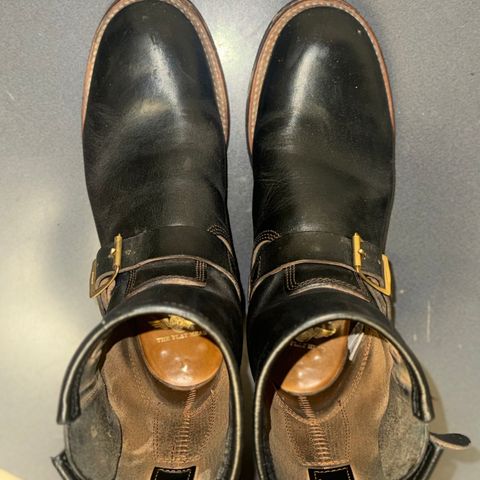 The Flat Head Engineer Boots in Black Japanese Cordovan Horsehide