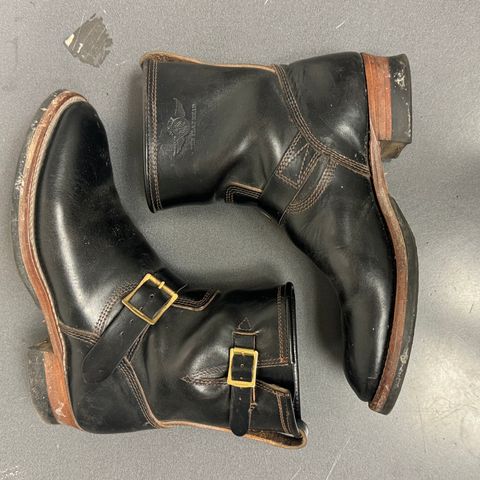 The Flat Head Engineer Boots in Black Japanese Cordovan Horsehide