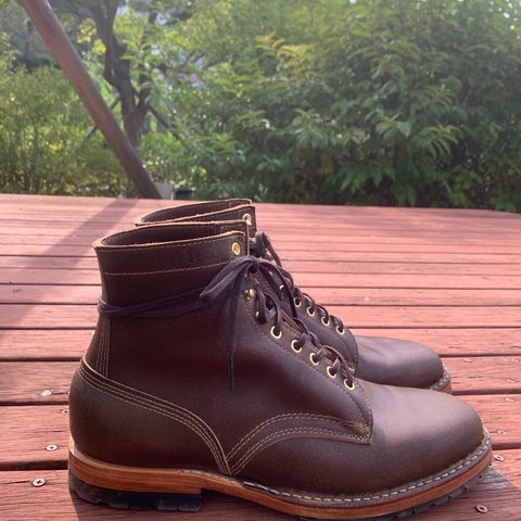 View photo of White's MP-Sherman Plain Toe in Horween Olive Waxed Flesh