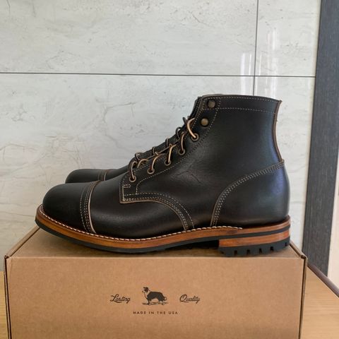 Truman Cap Toe Boot in Horween Black Waxed Flesh