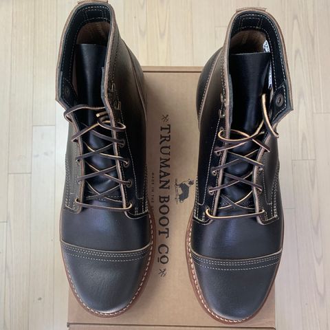 Truman Cap Toe Boot in Horween Black Waxed Flesh