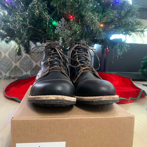 View photo of Truman Cap Toe Boot in Horween Black Waxed Flesh