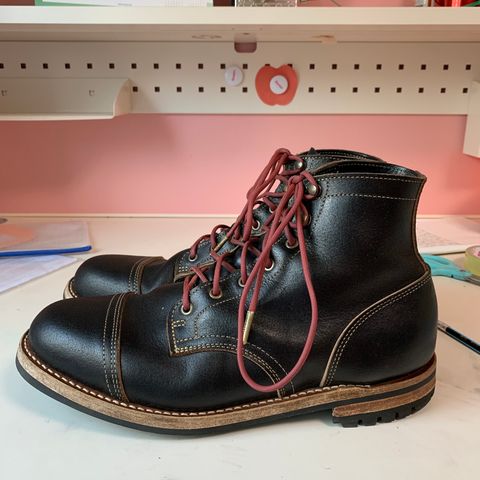 Truman Cap Toe Boot in Horween Black Waxed Flesh