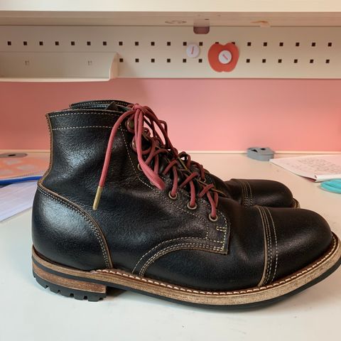 Truman Cap Toe Boot in Horween Black Waxed Flesh