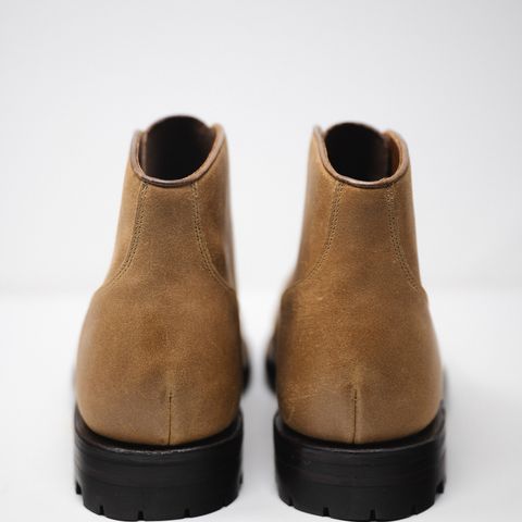 Grant Stone Garrison Boot in C.F. Stead Natural Waxy Commander Suede