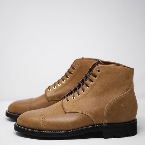 Grant Stone Garrison Boot in C.F. Stead Natural Waxy Commander Suede