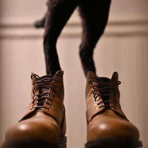 Grant Stone Garrison Boot in C.F. Stead Natural Waxy Commander Suede