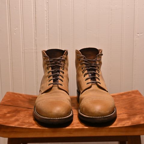 Grant Stone Garrison Boot in C.F. Stead Natural Waxy Commander Suede