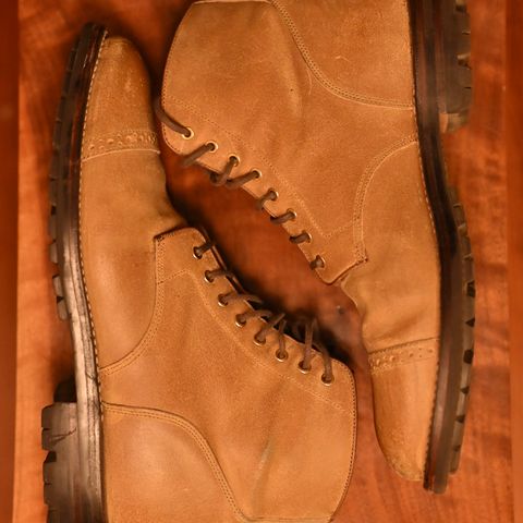 Grant Stone Garrison Boot in C.F. Stead Natural Waxy Commander Suede