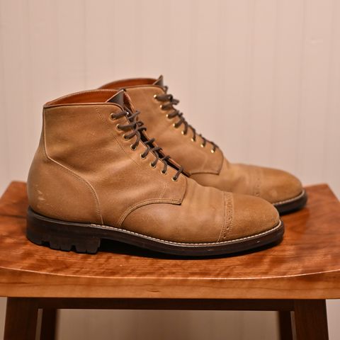 Grant Stone Garrison Boot in C.F. Stead Natural Waxy Commander Suede