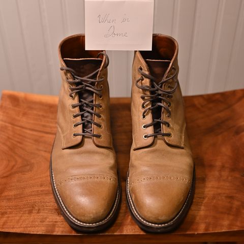 Grant Stone Garrison Boot in C.F. Stead Natural Waxy Commander Suede