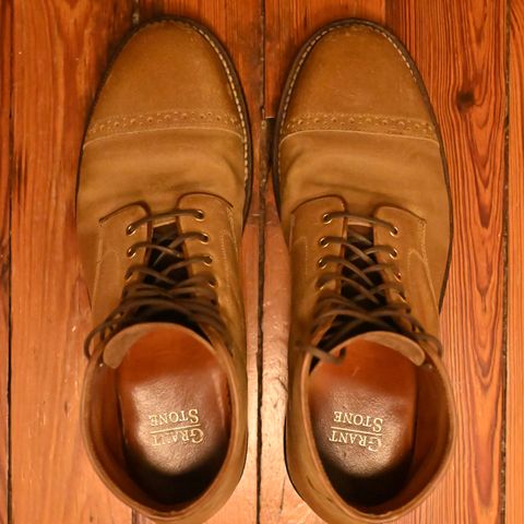 Grant Stone Garrison Boot in C.F. Stead Natural Waxy Commander Suede