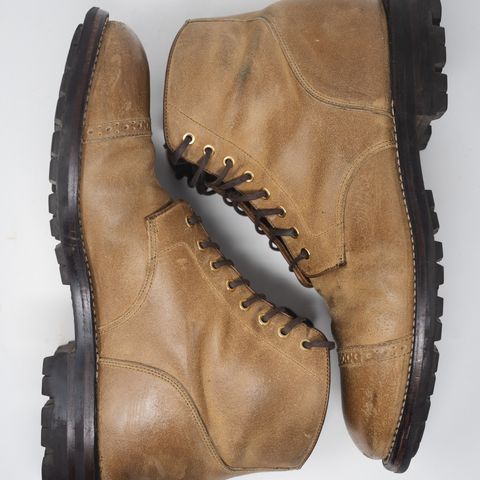 Grant Stone Garrison Boot in C.F. Stead Natural Waxy Commander Suede
