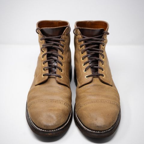 Grant Stone Garrison Boot in C.F. Stead Natural Waxy Commander Suede