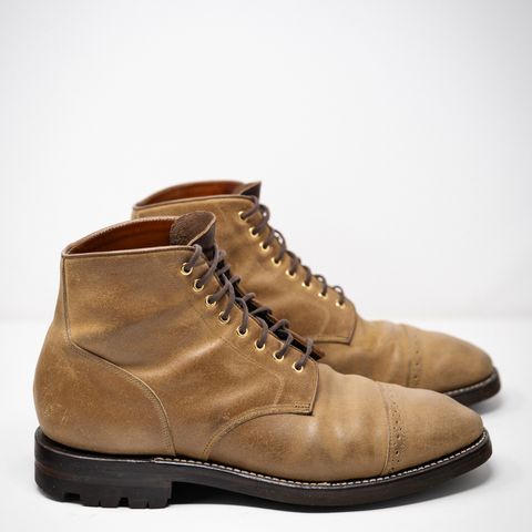 Grant Stone Garrison Boot in C.F. Stead Natural Waxy Commander Suede