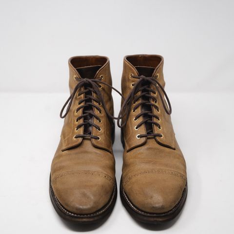Grant Stone Garrison Boot in C.F. Stead Natural Waxy Commander Suede