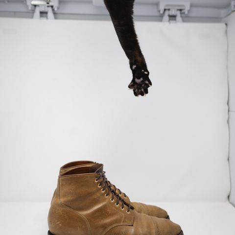 Grant Stone Garrison Boot in C.F. Stead Natural Waxy Commander Suede