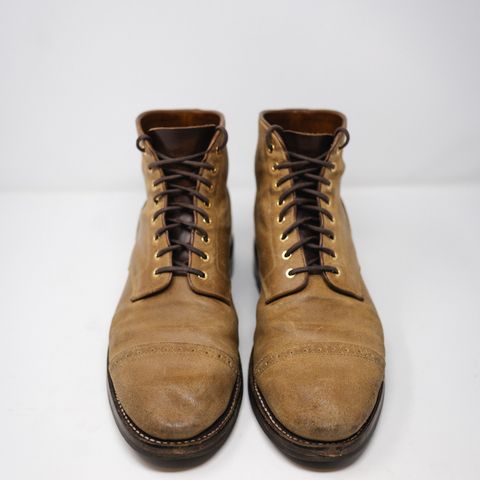 Grant Stone Garrison Boot in C.F. Stead Natural Waxy Commander Suede