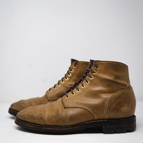 Grant Stone Garrison Boot in C.F. Stead Natural Waxy Commander Suede