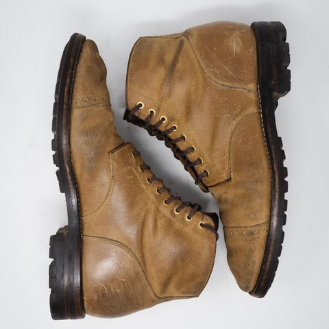 Grant Stone Garrison Boot in C.F. Stead Natural Waxy Commander Suede