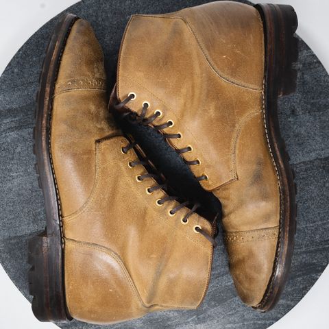 Grant Stone Garrison Boot in C.F. Stead Natural Waxy Commander Suede