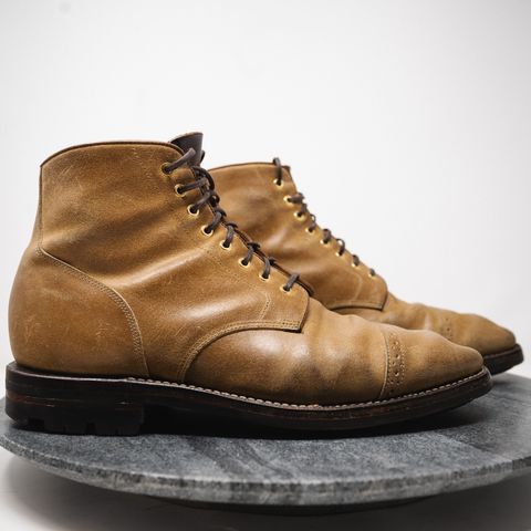 Grant Stone Garrison Boot in C.F. Stead Natural Waxy Commander Suede
