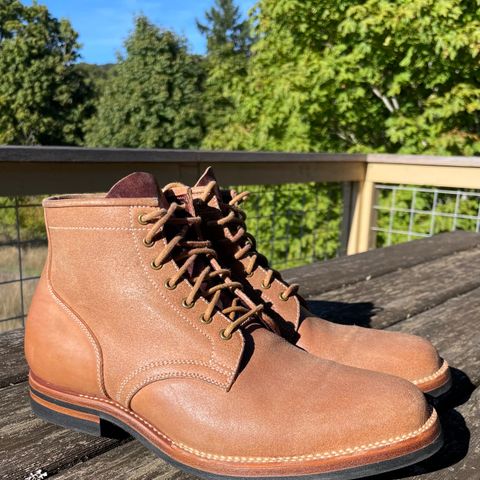Flame Panda Service Boot in Natural Roughout Horsebutt