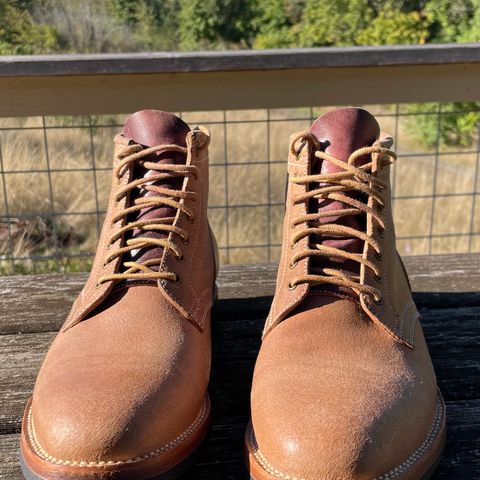 Flame Panda Service Boot in Natural Roughout Horsebutt