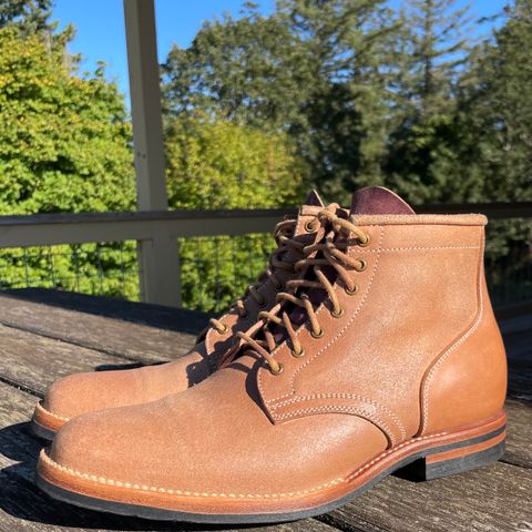 Flame Panda Service Boot in Natural Roughout Horsebutt