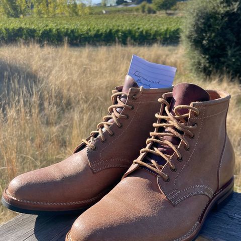 Flame Panda Service Boot in Natural Roughout Horsebutt