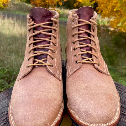 Flame Panda Service Boot in Natural Roughout Horsebutt