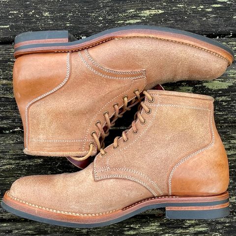 Flame Panda Service Boot in Natural Roughout Horsebutt