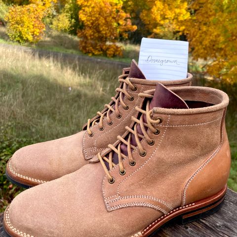 Flame Panda Service Boot in Natural Roughout Horsebutt
