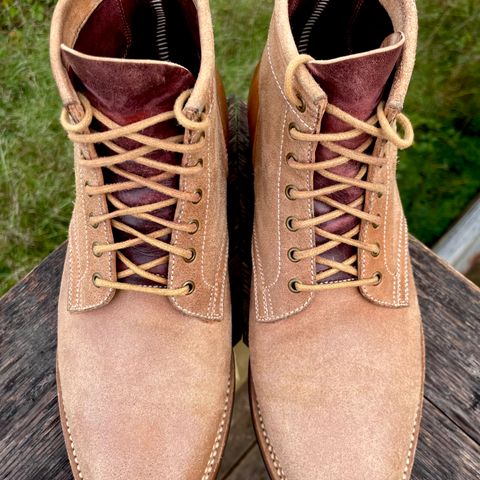 Flame Panda Service Boot in Natural Roughout Horsebutt