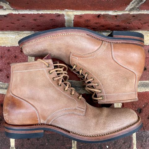 Flame Panda Service Boot in Natural Roughout Horsebutt