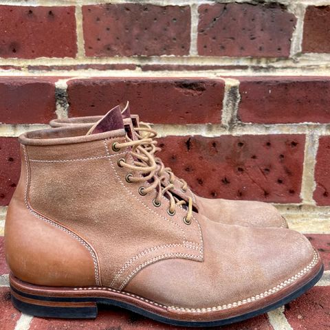 Flame Panda Service Boot in Natural Roughout Horsebutt